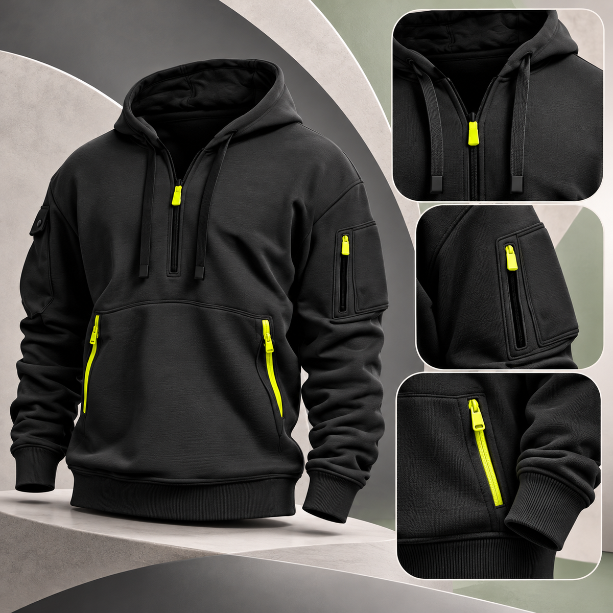 Herren Mit Reißverschluss Bequemer Hoodie Für Männer