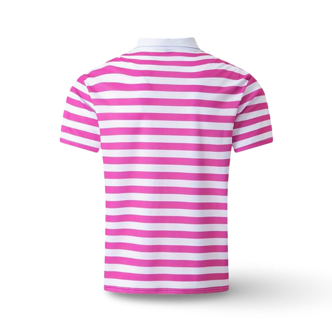 Camiseta polo de hombre a rayas de manga corta para verano