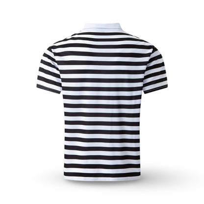Camiseta polo de hombre a rayas de manga corta para verano