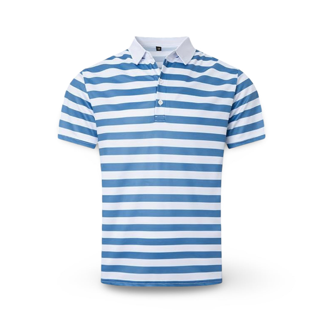 Camiseta polo de hombre a rayas de manga corta para verano