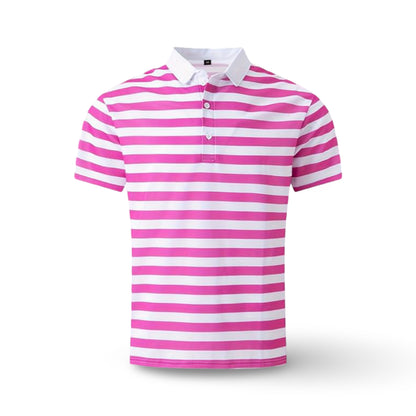 Camiseta polo de hombre a rayas de manga corta para verano