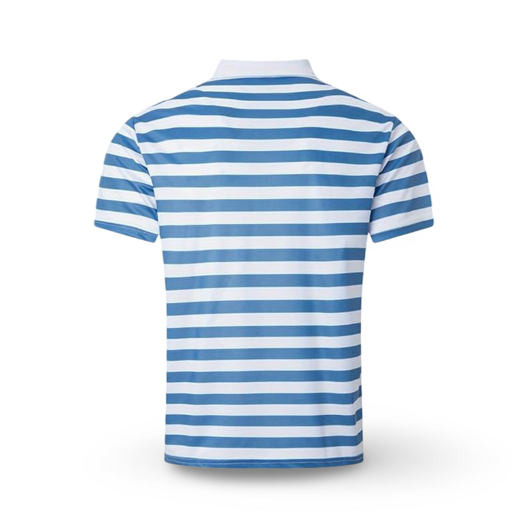 Camiseta polo de hombre a rayas de manga corta para verano