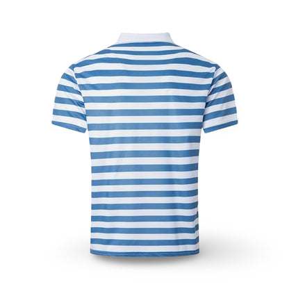 Camiseta polo de hombre a rayas de manga corta para verano