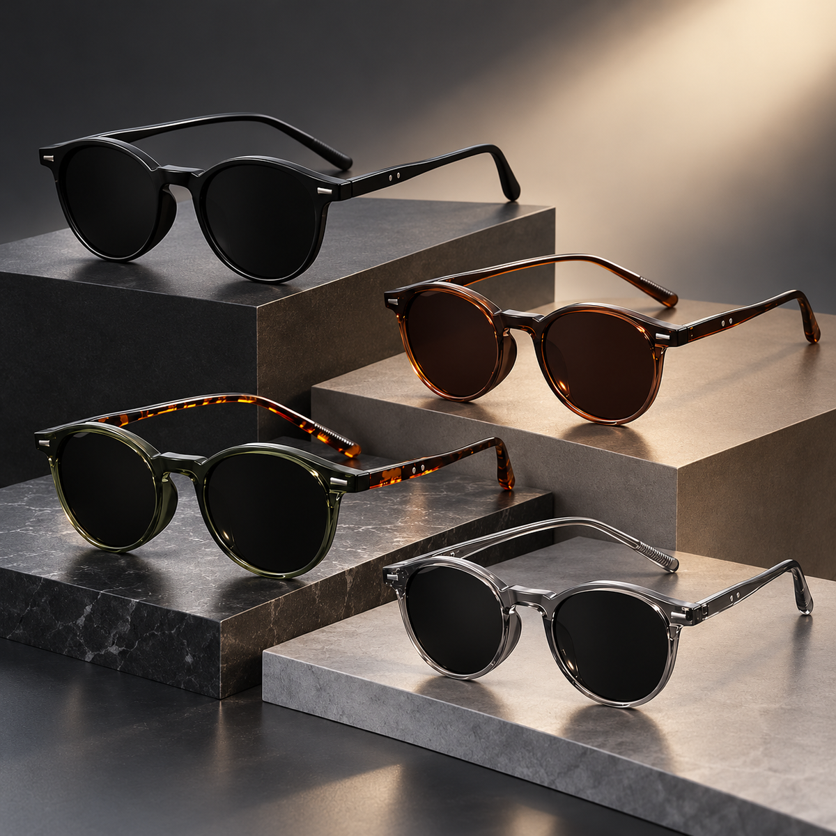 Herren Runde Sonnenbrille | Modische Brille