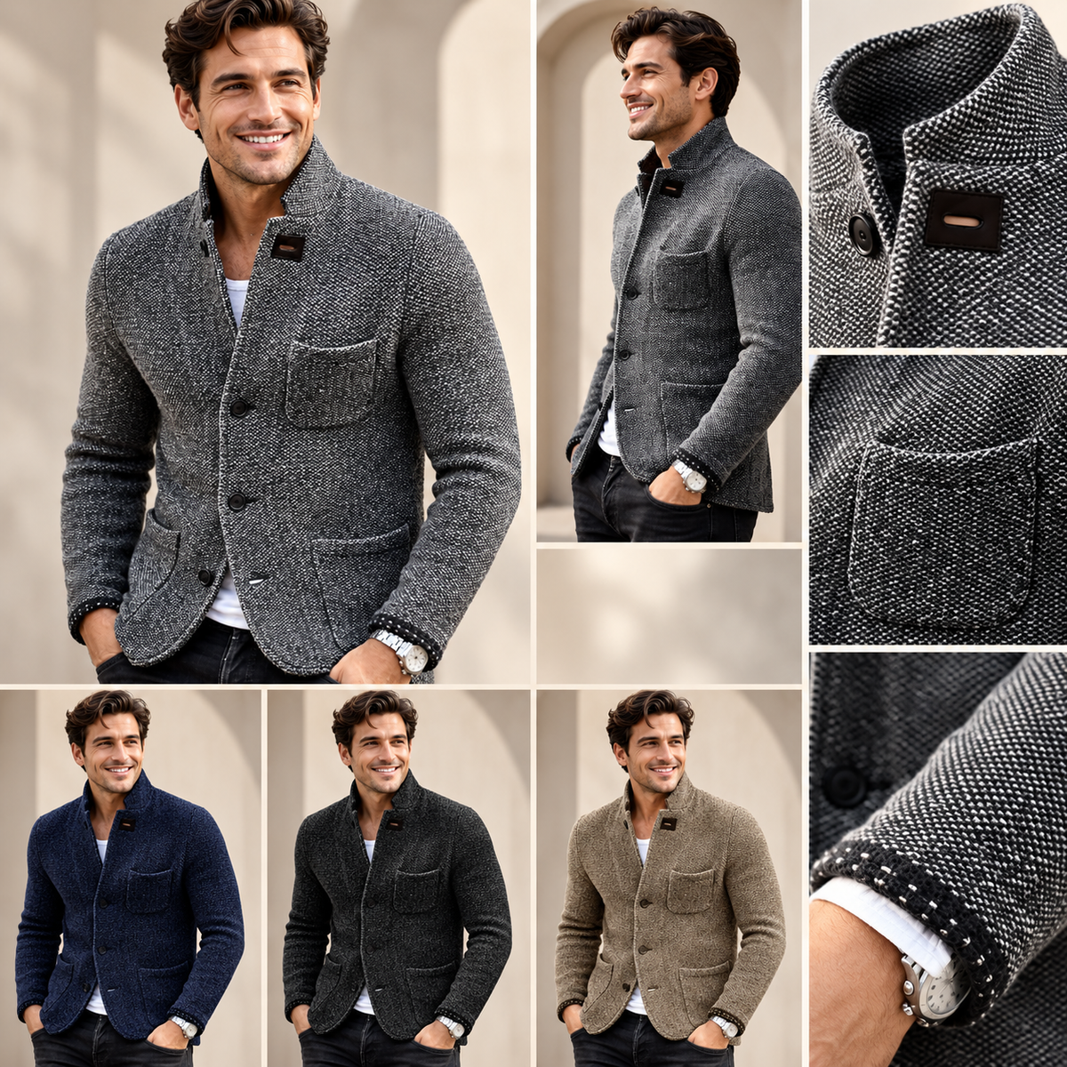 Herren Strickjacke Modisches Design für Alltag und Freizeit