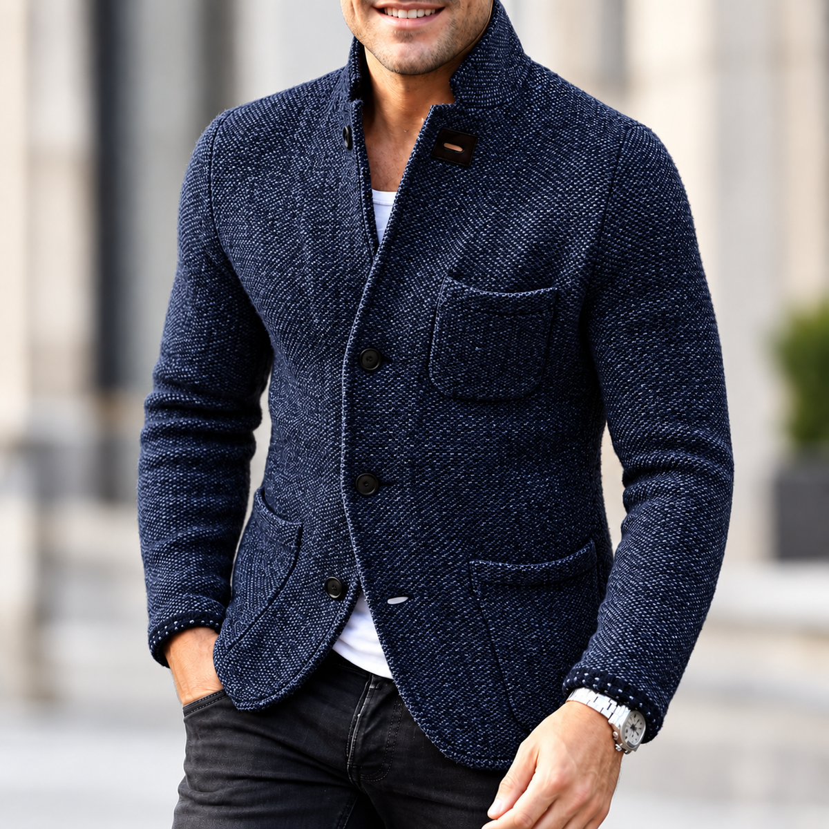 Herren Strickjacke Modisches Design für Alltag und Freizeit