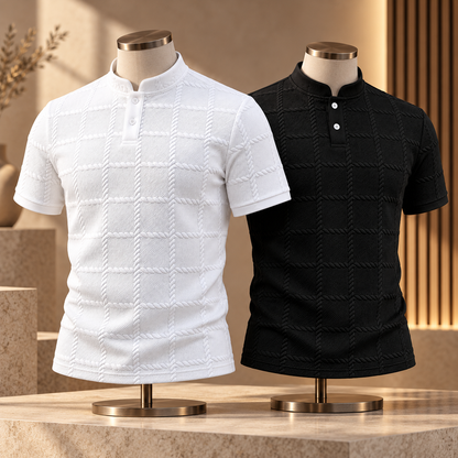 Herren T-Shirt Mit Knopfleiste Kurzärmliges Shirt | Henley