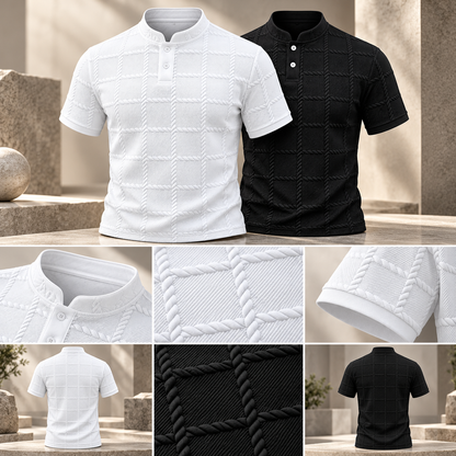 Herren T-Shirt Mit Knopfleiste Kurzärmliges Shirt | Henley