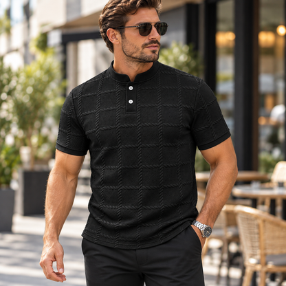 Herren T-Shirt Mit Knopfleiste Kurzärmliges Shirt | Henley