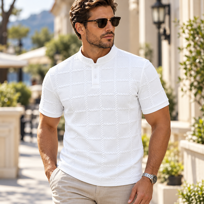 Herren T-Shirt Mit Knopfleiste Kurzärmliges Shirt | Henley