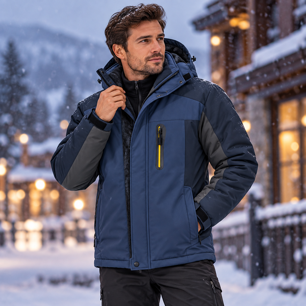Herren Wasserfester Wintermantel Wärmende Jacke