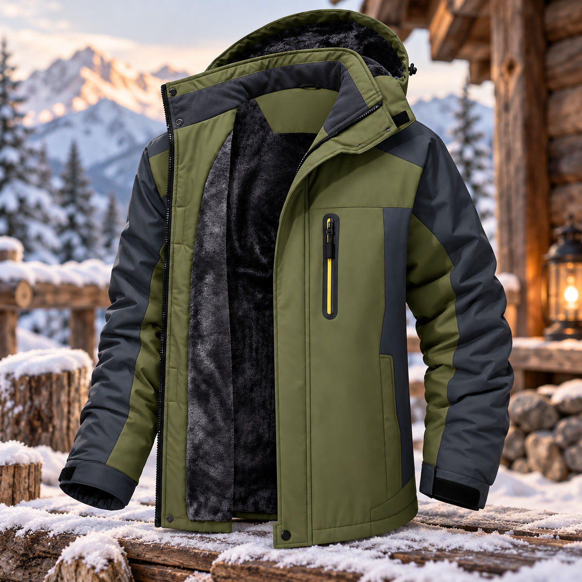 Herren Wasserfester Wintermantel Wärmende Jacke