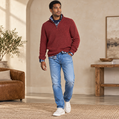 Herren Weicher Kaschmir Modischer Pullover Mit Reißverschluss