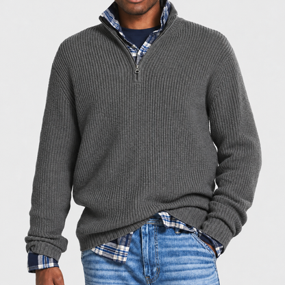 Herren Weicher Kaschmir Modischer Pullover Mit Reißverschluss