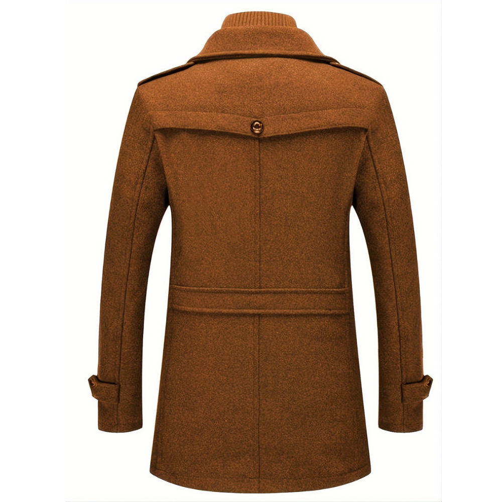 Men's Winter Coat Classic Double Collar Zipper Jacket