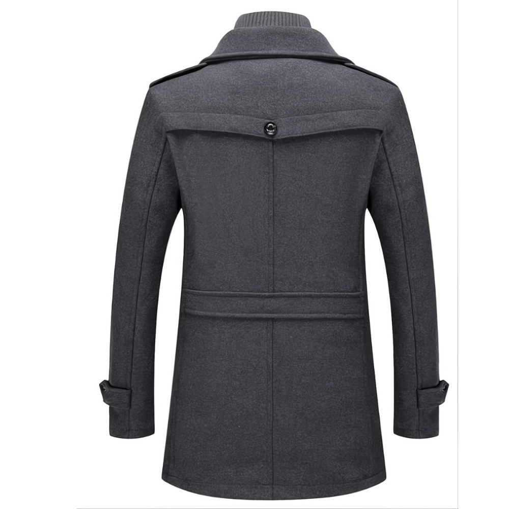 Men's Winter Coat Classic Double Collar Zipper Jacket