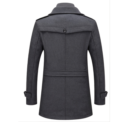 Men's Winter Coat Classic Double Collar Zipper Jacket