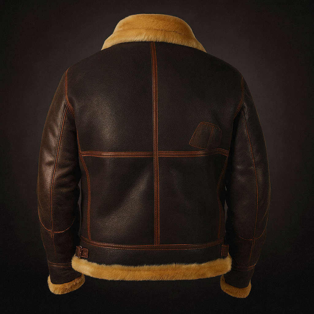 Herren Vintage Winter Lederjacke Lammfell Fell Komfort