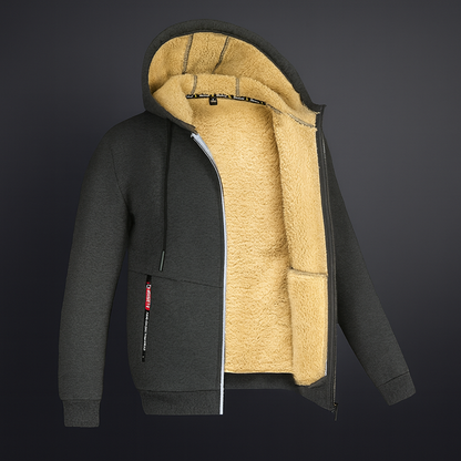 Herren Winter Fleece Jacke Sweat Hoodie Warme Futterung