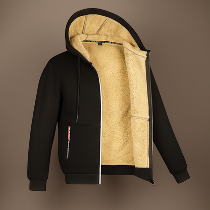 Herren Winter Fleece Jacke Sweat Hoodie Warme Futterung