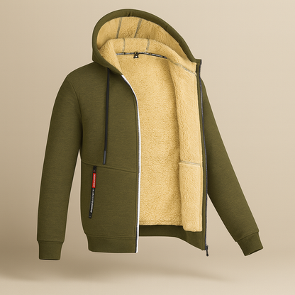 Herren Winter Fleece Jacke Sweat Hoodie Warme Futterung