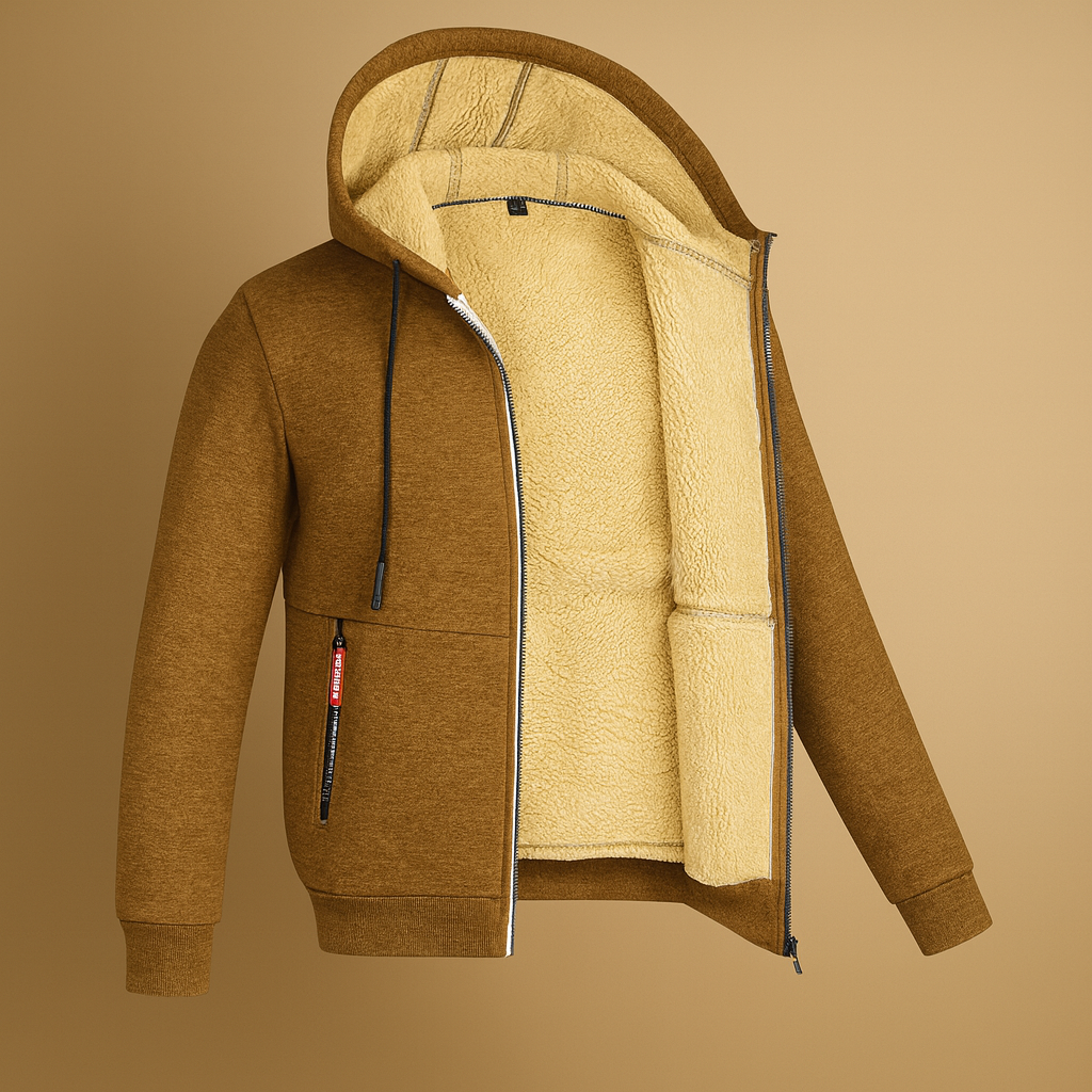 Herren Winter Fleece Jacke Sweat Hoodie Warme Futterung