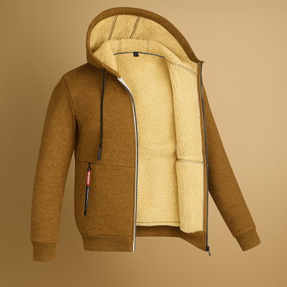 Herren Winter Fleece Jacke Sweat Hoodie Warme Futterung