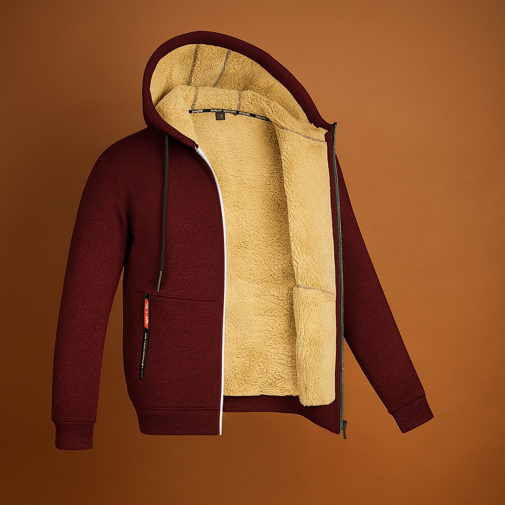 Herren Winter Fleece Jacke Sweat Hoodie Warme Futterung