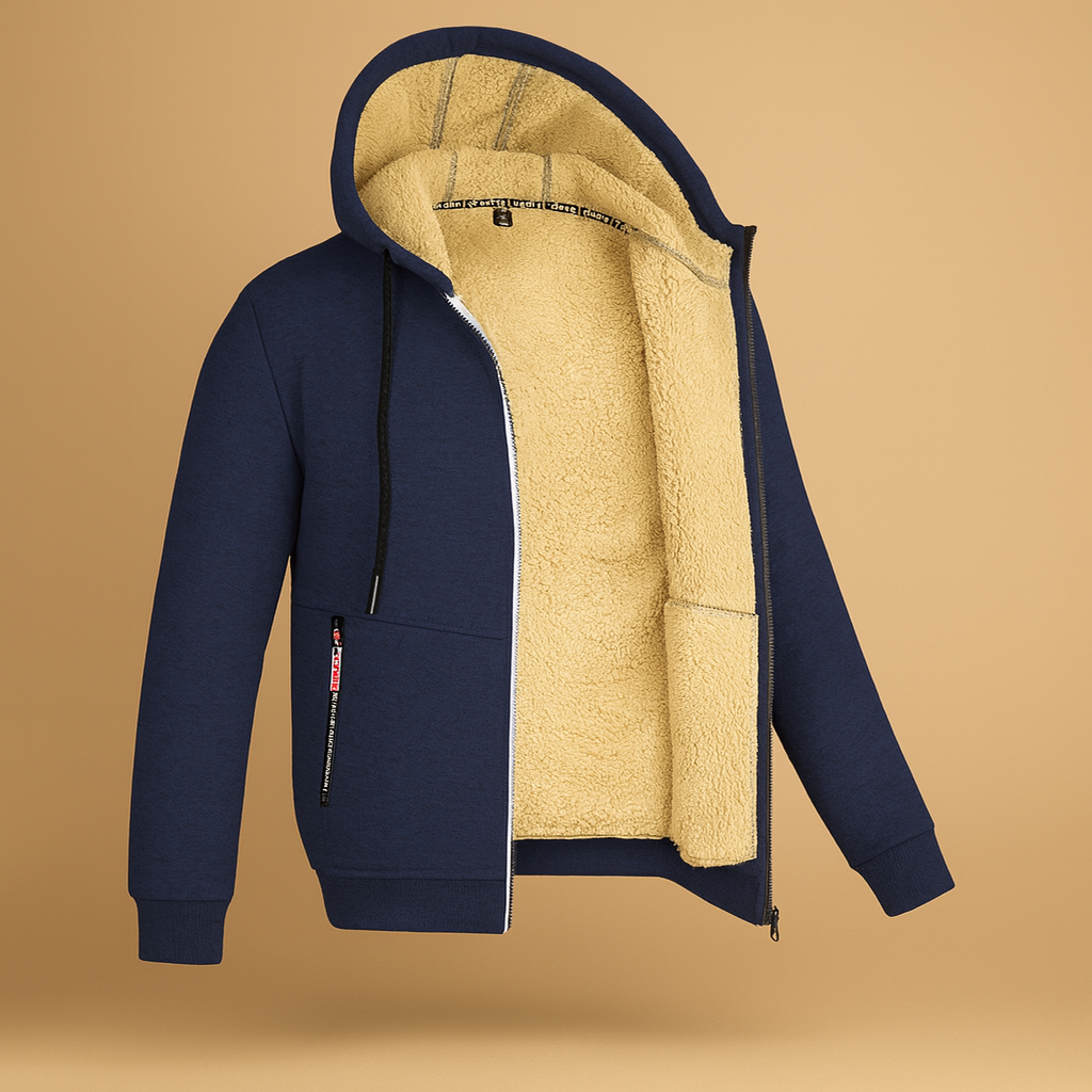 Herren Winter Fleece Jacke Sweat Hoodie Warme Futterung