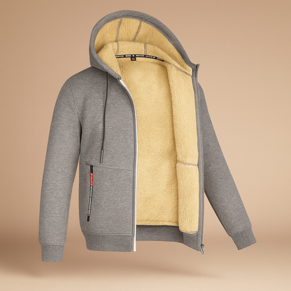 Herren Winter Fleece Jacke Sweat Hoodie Warme Futterung