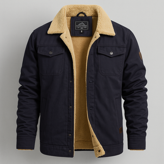 Herren Winter Warme Jacke Fleece Sherpa Langer Komfort