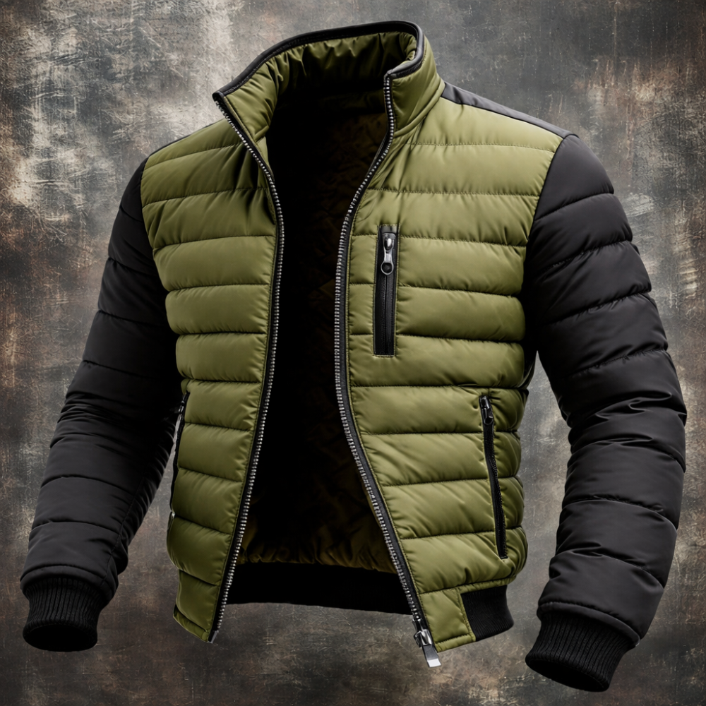 Men's Winter Transitional Quilted Jacket Long Warm Functional