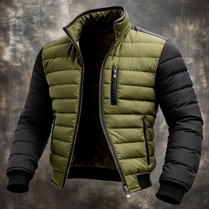Men's Winter Transitional Quilted Jacket Long Warm Functional