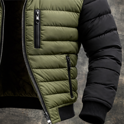 Men's Winter Transitional Quilted Jacket Long Warm Functional