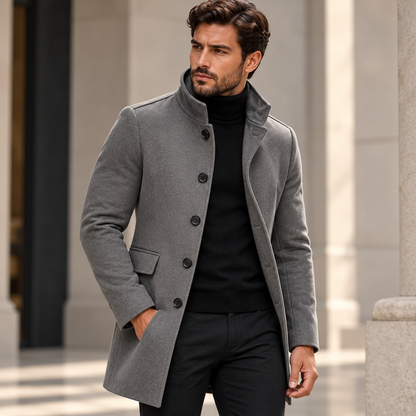 Herrenjacke Slim Fit Jacke Mit Aufstehendem Kragen