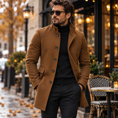 Herrenjacke Slim Fit Jacke Mit Aufstehendem Kragen