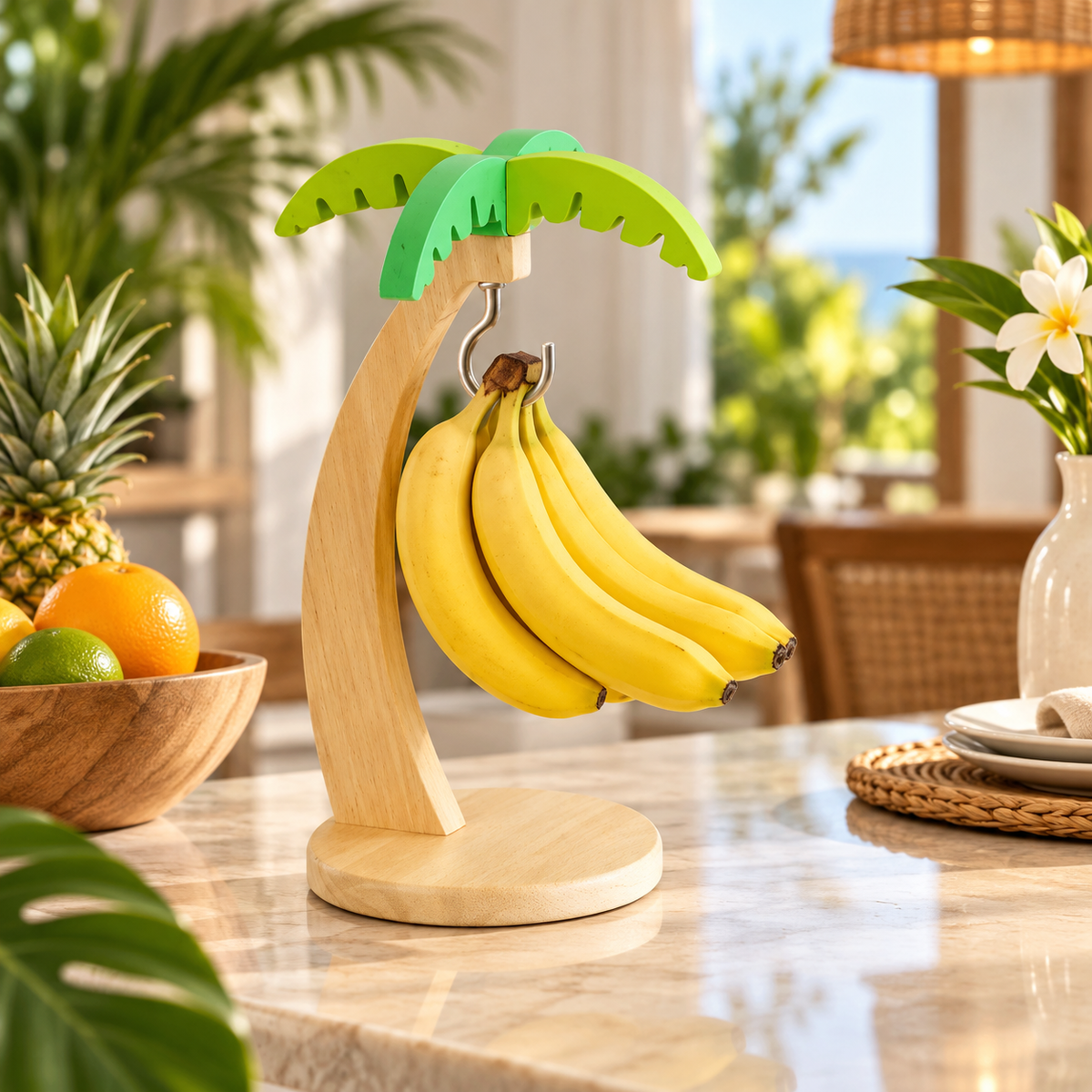 Holz Bananenhalter Für Küche Tropisches Design