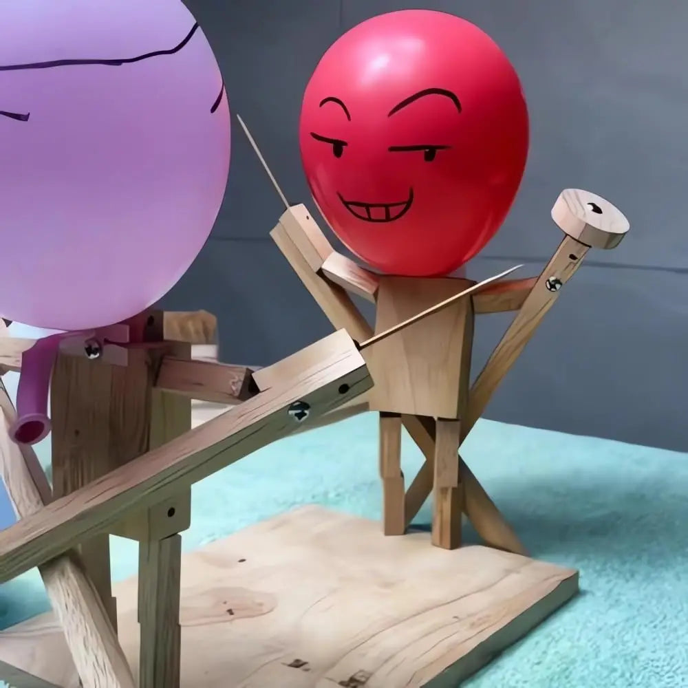 Holz Partyspiel Geschicklichkeitsspiel Duellspiel Ballons