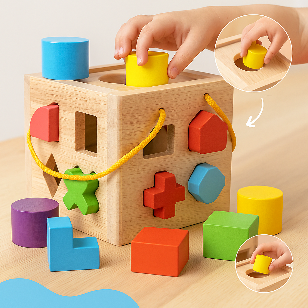 Holz Steckspiel Bunte Formen Lernspielzeug