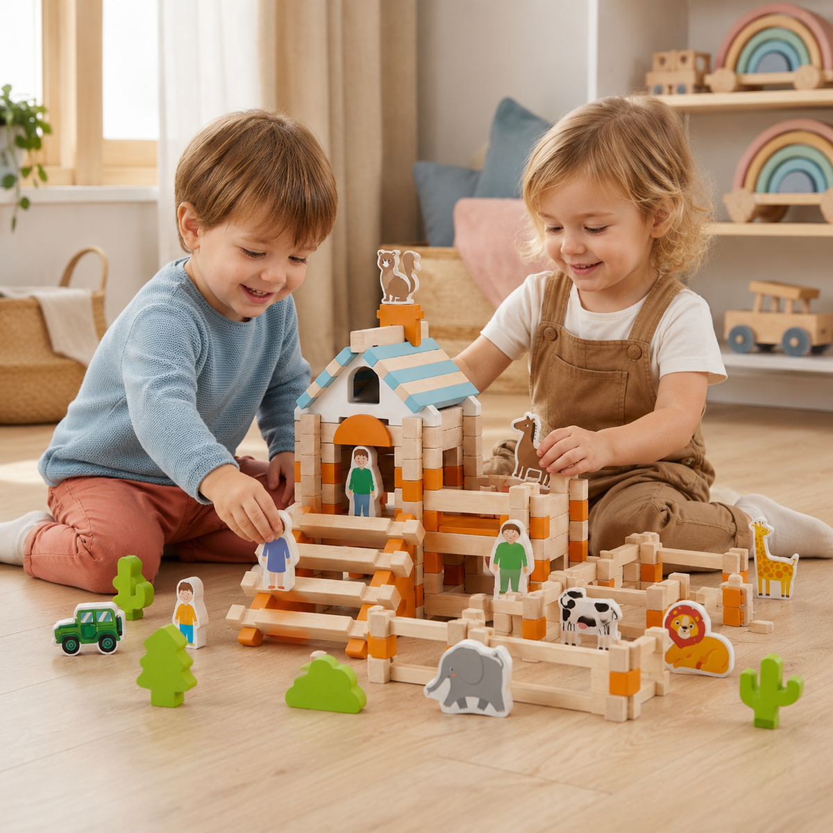 Holzbausteine Für Kinder Pädagogisches Lernspielzeug Zum Stapeln