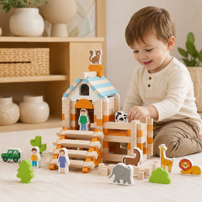 Holzbausteine Für Kinder Pädagogisches Lernspielzeug Zum Stapeln