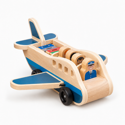 Holzflugzeug Spielzeug Für Kleinkinder Montessori Figuren