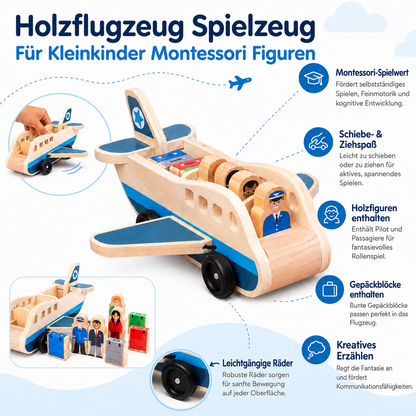 Holzflugzeug Spielzeug Für Kleinkinder Montessori Figuren
