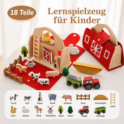 Jouet en bois ferme Montessori jeu de voyage ensemble de jeu