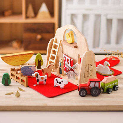 Jouet en bois ferme Montessori jeu de voyage ensemble de jeu