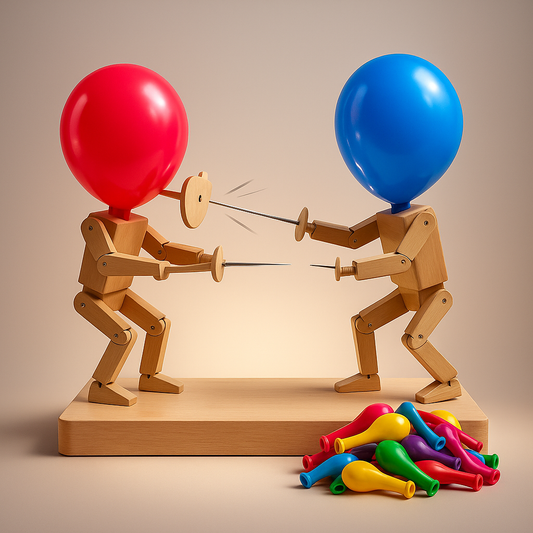 Holzspielzeug Fencing Puppen Ballon Spiel