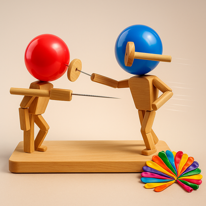 Holzspielzeug Fencing Puppen Ballon Spiel