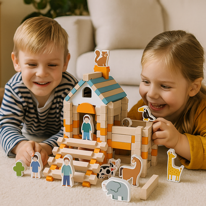 Wooden Toy Building Blocks Montessori Learning Toy Kids