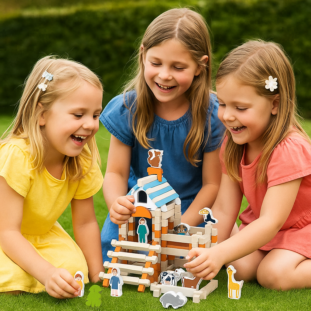 Wooden Toy Building Blocks Montessori Learning Toy Kids
