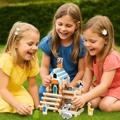 Wooden Toy Building Blocks Montessori Learning Toy Kids